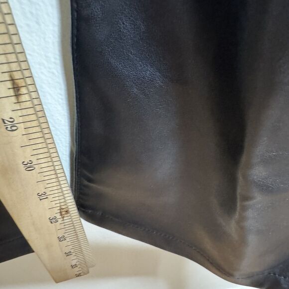 GAP Pants Womens 32 Black 70s Flare High Rise Faux Leather Retro Boho Style - Picture 10 of 13